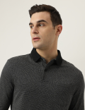 Polo Neck Textured T-Shirt