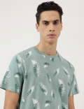 Cotton Rich Tropical Print T-Shirt