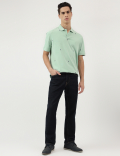 Pure Cotton Embroidered Polo Neck T-Shirt