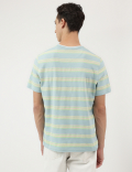 Pure Cotton Stripes Round Neck T-Shirt