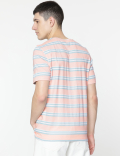 Pure Cotton Stripes Round Neck T-Shirt