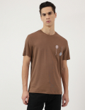 Pure Cotton Embroidered Round Neck T-Shirt