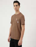 Pure Cotton Embroidered Round Neck T-Shirt