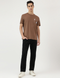 Pure Cotton Embroidered Round Neck T-Shirt