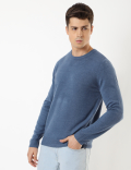 Pure Acrylic Knitted Crew Neck Jumper