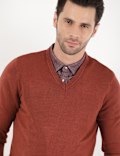 Pure Acrylic Plain V-Neck Cardigans