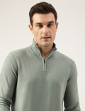 Pure Acrylic Plain High Neck Jumper