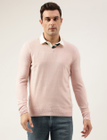 Pure Acrylic Plain V-Neck Jumper