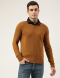 Pure Acrylic Plain V-Neck Jumper