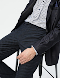 Slim Fit Stripes Mid Rise Trousers