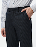 Slim Fit Stripes Mid Rise Trousers