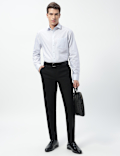 Slim Fit Mid Rise Flat Front Trousers
