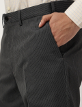 Crease Resistant With Active Waist Slim Fit Trousers