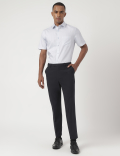 Slim-Fit Bi-Stretch Textured Trousers