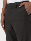Slim-Fit Bi-Stretch Textured Trousers