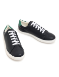 Pure Leather Lace Up Plain Sneakers