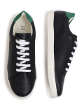Pure Leather Lace Up Plain Sneakers