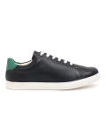 Pure Leather Lace Up Plain Sneakers