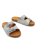 Pure Leather Slip On Textured Sandals