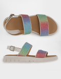 Girls Plain Buckle Flat Sandals
