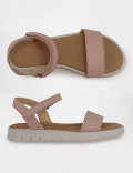 Girls Plain Velcro Flat Sandals