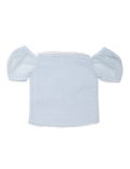 Embroidered Square Neck Tulle Top