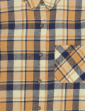 Pure Cotton Checked Spread Collar Shirt