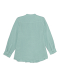 Pure Viscose Pleated Mandarin Collar Top