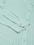 Pure Viscose Pleated Mandarin Collar Top