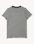 Cotton Mix Stripes Round Neck T-Shirt