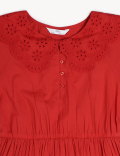 Pure Cotton Schiffli Peter Pan Collar Dress