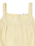 Pure Cotton Embroidered Square Neck Blouse