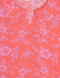Pure Viscose Floral Collared Neck Top