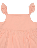 Pure Cotton Plain Square Neck Dress