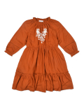 Pure Viscose Embroidery Round Neck Dress