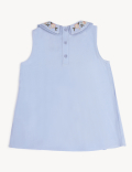 Floral Embroidered Round Neck Top