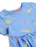 Pure Cotton Printed Crew Neck Dress