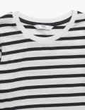 Pure Cotton Stripes Round Neck Pyjama Set