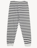 Pure Cotton Stripes Round Neck Pyjama Set