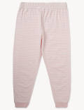 Pack of 2 Pure Cotton Ribbed Pajama Set