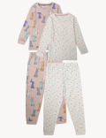 Pack of 2 Pure Cotton Printed Pajamas Set