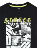 Pure Cotton Graphic Round Neck T-shirt
