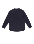 Linen Mix Plain Mandarin Collar Shirt