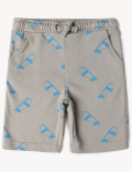 Cotton Mix Regular Fit Printed Shorts
