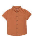 Flax Linen Mix Plain Spread Collar Shirt