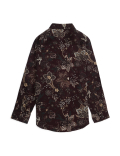 Cotton Mix Floral Print Spread Collar Shirt