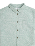 Linen Rich Tropical Print Shirt