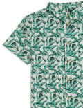 Pure Cotton Tropical Spread Collar Shirt