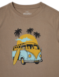 Pure Cotton Printed Round Neck T-Shirt