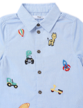 Pure Cotton Embroidered Spread Collar Shirt